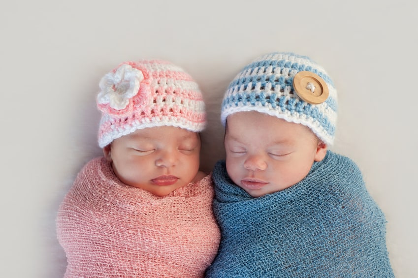 newborn twins in photo